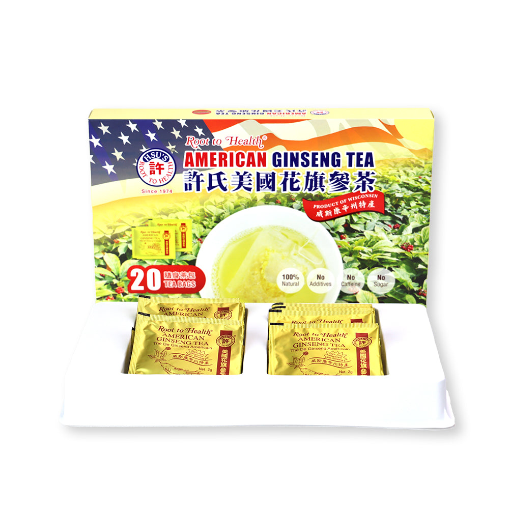 【许氏全球购】花旗参茶2g 20包装 (长方盒)